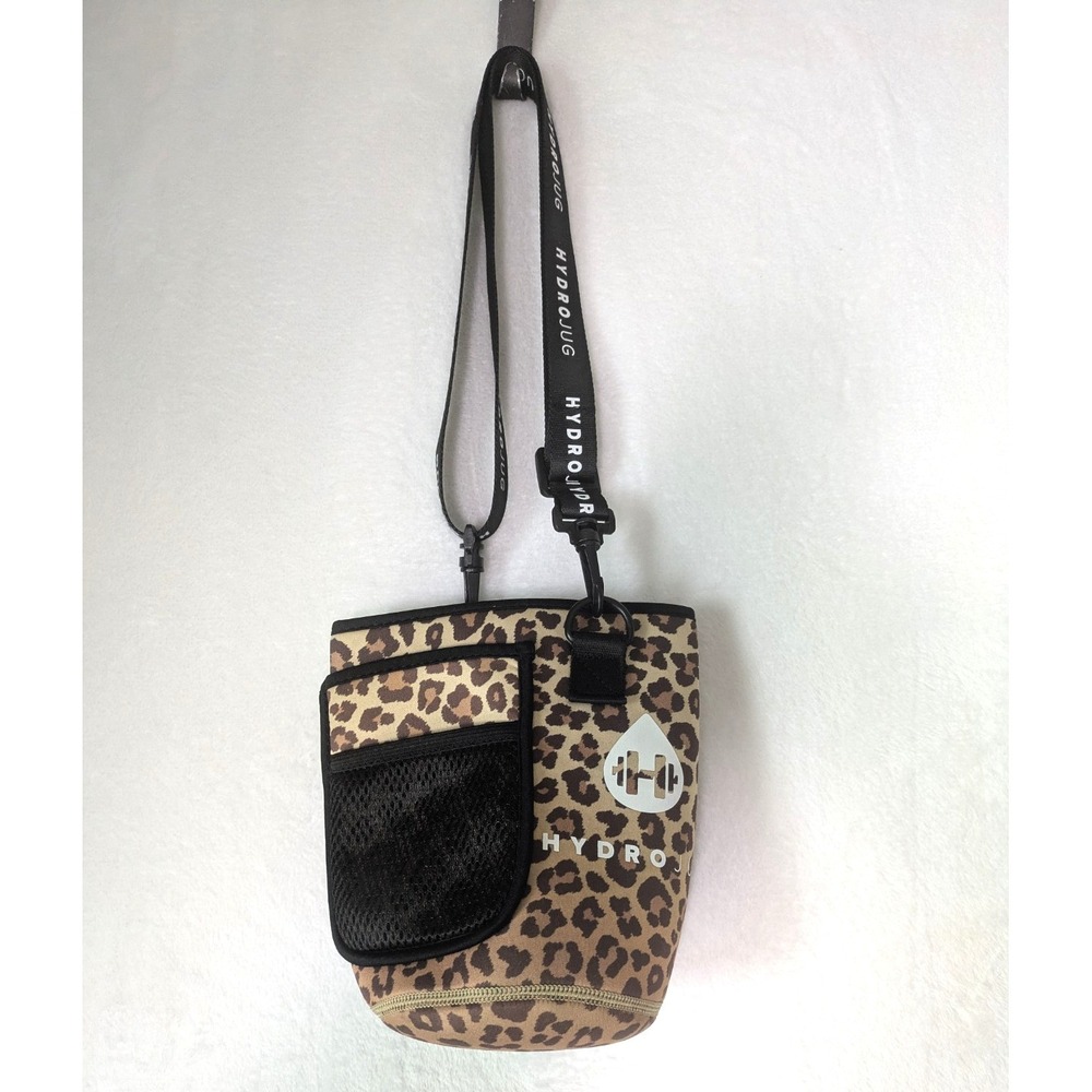Hydrojug Pro Sleeve Leopard Travel Vacation  Workout Black Water Jug Holder